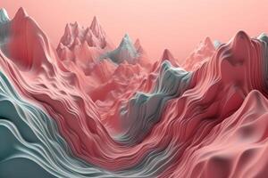 pendenza cera montagna pastello rosa colore astratto sfondo grafico arte generativo ai foto