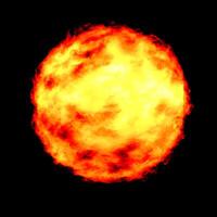 palla di fuoco su nero sfondo. raggiante magma sfera. bolide. grande sfera di rosso energia. fantasia gioco sillabare icona. generativo ai. foto