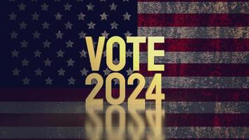 testo votazione 2024 su unito palcoscenico di America bandiera 3d interpretazione foto