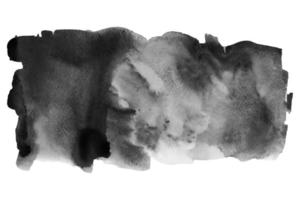 nero colore spazzola ictus di acquerello mano pittura e spruzzo astratto struttura su bianca carta sfondo foto