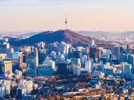 paesaggio urbano nella città di seoul, corea del sud foto