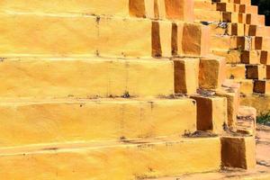 d'oro pagoda dettaglio è lun architettonico stile a tempio collocato nel kanchanaburi Provincia, Tailandia. foto