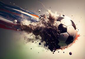 astratto gli sport manifesto calcio palla - ai generato Immagine foto