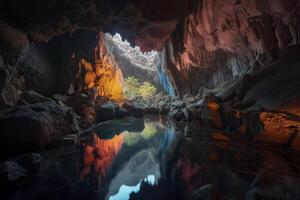 grotta. paesaggio. generativo ai. foto