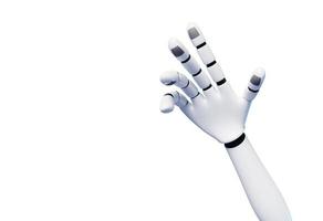 artificiale intelligenza concetto. robot mano 3d rendere, tecnologia, connessione fra vita e macchina. foto