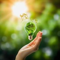 greening per un' sostenibile futuro riducendo co2 emissioni attraverso rinnovabile energia per un' più sano ecologia e un' più fresco pianeta su terra giorno foto