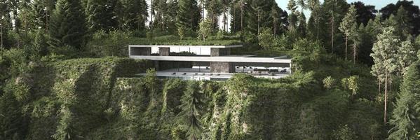 casa moderna in una foresta foto