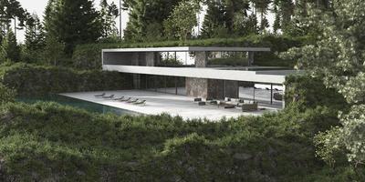 casa moderna minimalista con piscina foto