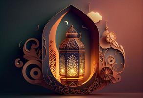 islamico saluto eid mubarak carte per musulmano vacanze.eid-ul-adha Festival celebrazione.. creare ai. foto