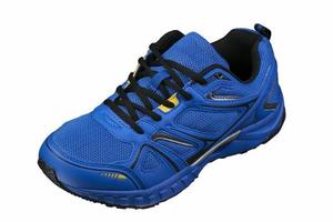 blu sneaker con giallo Accenti isolato. gli sport scarpe. foto