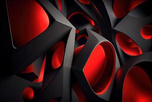 rosso e nero astratto geometrico sfondo. generativo ai foto