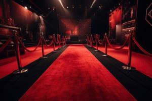 interno rosso tappeto palcoscenico. creare ai foto