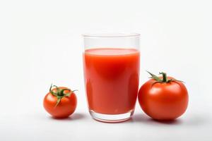 pomodoro succo bicchiere con verdure. creare ai foto