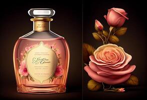 dolce rosa profumo , amore romanza regalo anniversario. creare ai. foto