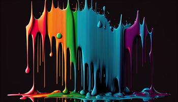gocciolante cromatico dipingere . creare ai. foto