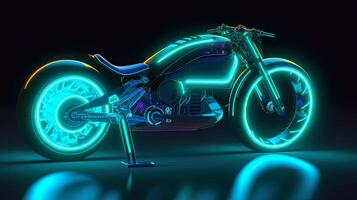 generativo ai illustrazione di un' futuristico motocicletta foto