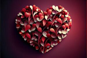 generativo ai illustrazione di cuore con cuori, San Valentino sfondo. amore e nozze concetto foto