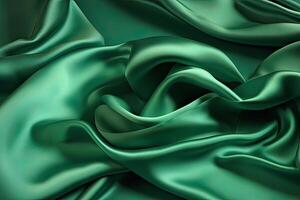 liscio elegante verde seta o raso struttura può uso come sfondo. generativo ai. foto