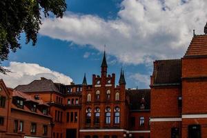 vecchio storico mattone teutonico edificio cittadina sala nel lebork Polonia foto