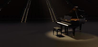 pianoforte a coda in un grande teatro foto