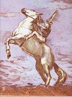 frammento di cipriano di Majernik pittura - cavaliere su il riva del mare foto