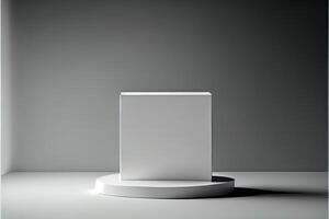 generativo ai illustrazione di vuoto spazio podio Schermo per Prodotto modello naturale sfondo. digitale arte foto