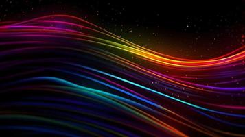 astratto sfondo di colorato arcobaleno swoosh neon Linee foto