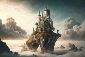 un' castello nel il nuvole foto