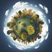 gratuito foto sfera con alberi, generat ai