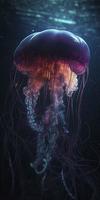 raggiante Medusa sotto acqua, creare ai foto