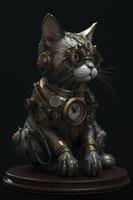 steampunk gatto, 3d rendere, ottano rendere, creare ai foto