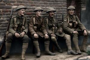 soldati di il primo mondo guerra. ai generato foto
