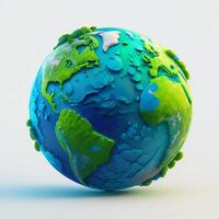 Salva terra, terra globo, pianeta, ambiente giorno verde terra ai generativo photoai generativo foto