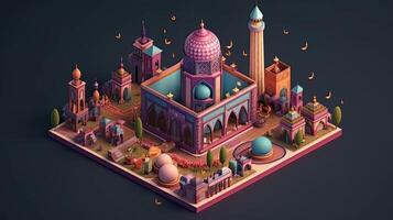 Ramadan il nono mese di islamico calendario osservato di I musulmani in giro mondo come un' mese di digiuno preghiera ripercussioni società mese commemorare primo versi di profeta Maometto ai generato arte foto