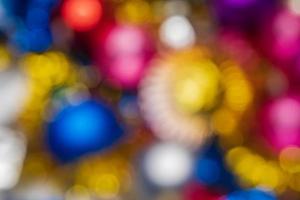 sfocato colorato Natale festivo decorazioni, astratto sfocato bokeh sfondo effetto foto
