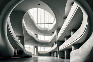 futuristico minimalista interno. concetto architettura. generativo ai foto
