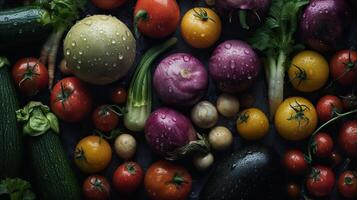 ai generato. generativo ai. realistico diverso verdura impostare. può essere Usato per decocazione. monocromatico illustrazione arte. foto