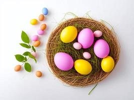 Pasqua uova nido decorazione Inserisci un' toccare di fascino per il tuo casa arredamento foto