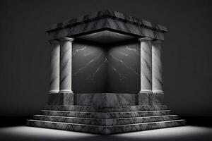 realistico 3d lusso marmo podio per Prodotto Schermo. ai generato foto