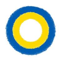 cerchio fatto di dipinto ucraino bandiera foto