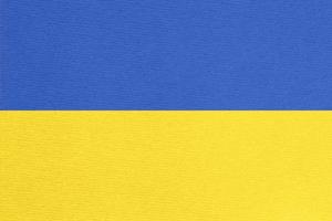 ucraino bandiera dipinto su cartone foto