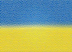 mosaico sfondo con dipinto ucraino bandiera al di sopra di bianca foto