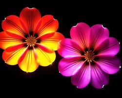 multicolore fantasia astratto fiori di ai generato foto