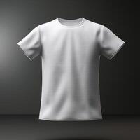 bianca maglietta modello isolato su grigio sfondo. 3d interpretazione ai generato opera d'arte foto