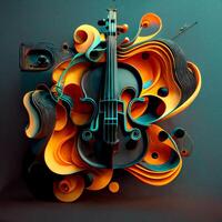 astratto surrealistico violino. generativo ai foto