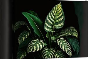 astratto tropicale verde le foglie modello lussureggiante fogliame. generativo ai. foto