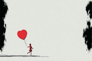 minimalista san valentino giorno illustrazione. generativo ai. foto