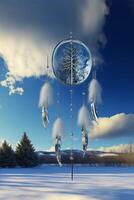 surrealismo arte stile di bellissimo neve e blu cielo. generativo ai. foto