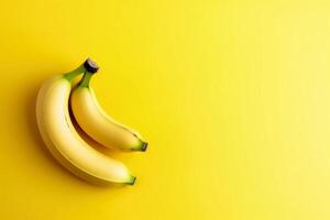 giallo banans con copia spazio creato con generativo ai tecnologia. foto