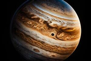 il pianeta Giove, un' Visualizza di un' pianeta nel il solare sistema. generativo ai foto